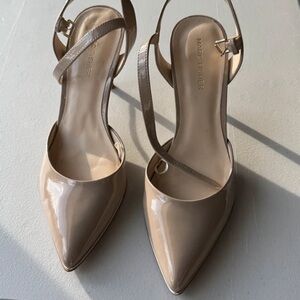 Marc Fisher Nude Patent Slingback Heels